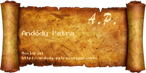 Andódy Petra névjegykártya