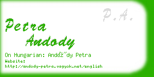 petra andody business card